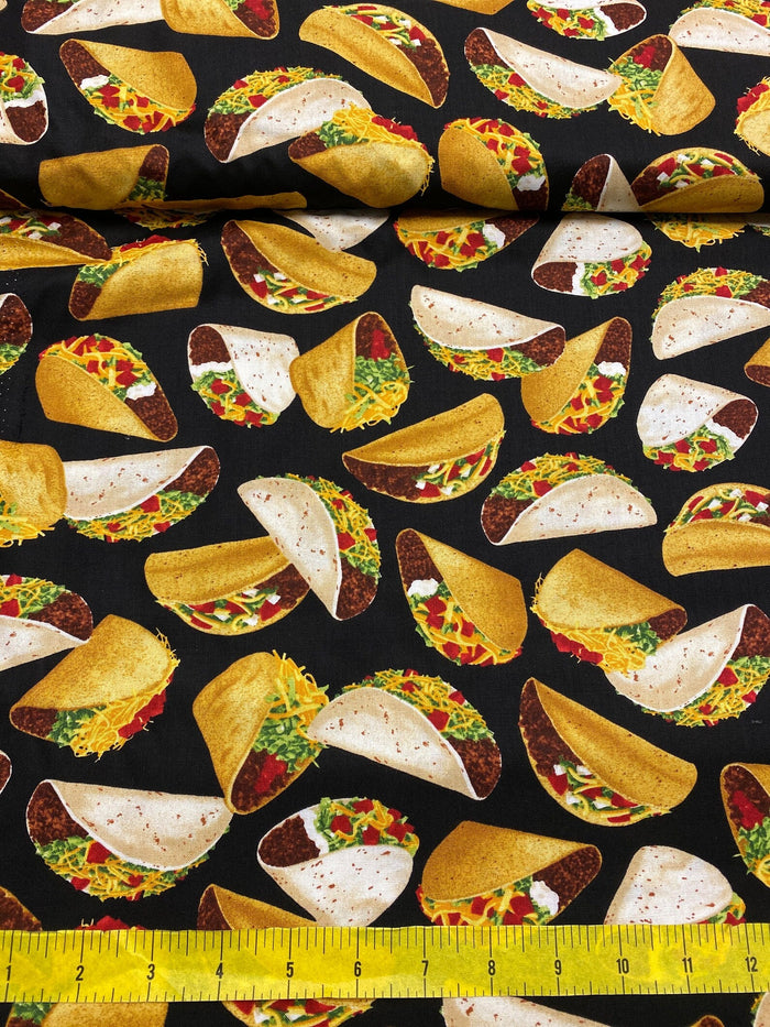 19" x 44" Tacos Allover Fabric by Timeless Treasures, Taco Fabric