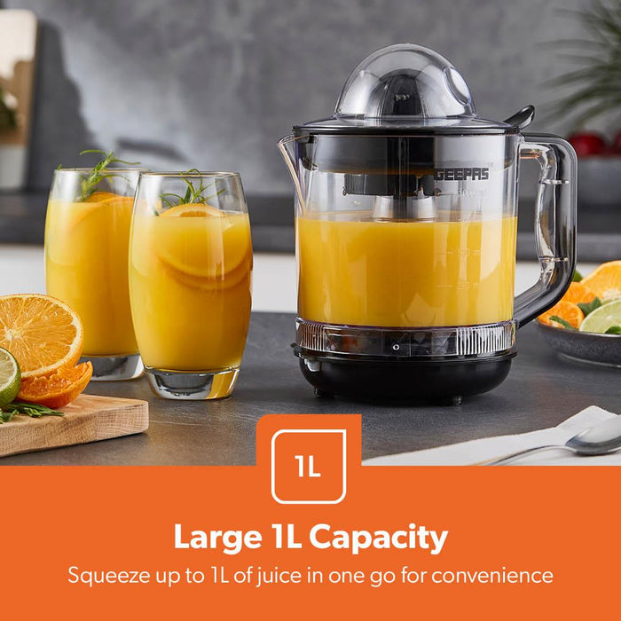 1L Electric Citrus Juicer, Clear-View and Bi-Directional Spin 25W