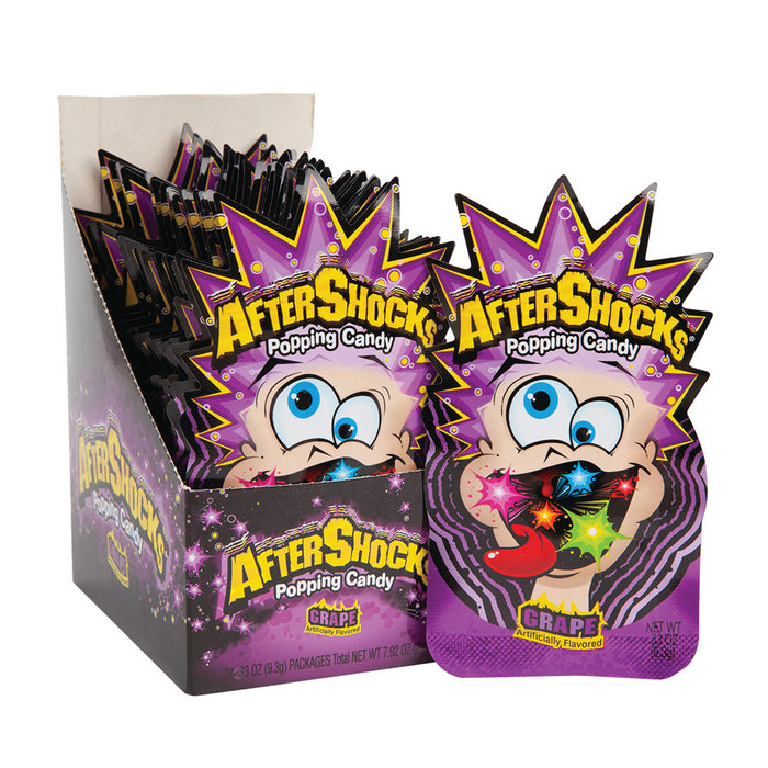 Aftershocks Grape Mini Popping Candy - 24 Count