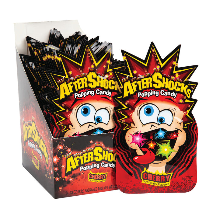 Aftershocks Mini Cherry Popping Candy - 24 Count