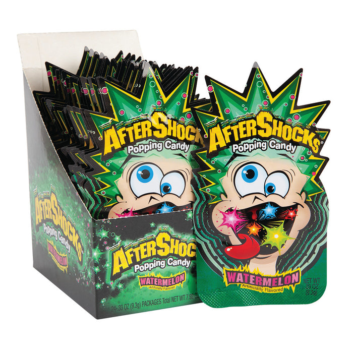 Aftershocks Watermelon Minis Popping Candy - 24 Count