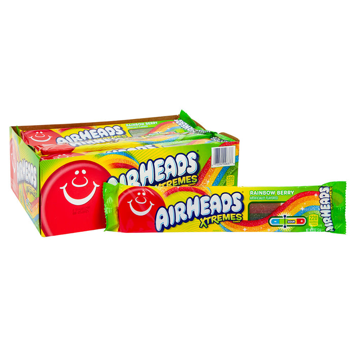 Airheads Xtremes Sour Rainbow Berry Belts Candy - 18 Count