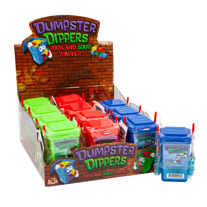 Albert's Candies Dumpster Dippers Lollipops and Sour Powder - 12 Count
