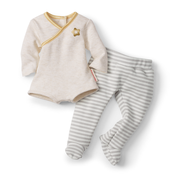 Bitty Baby® Doll #3 with blonde hair in Cloud Gray