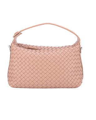 Blush Woven Shoulder Bag