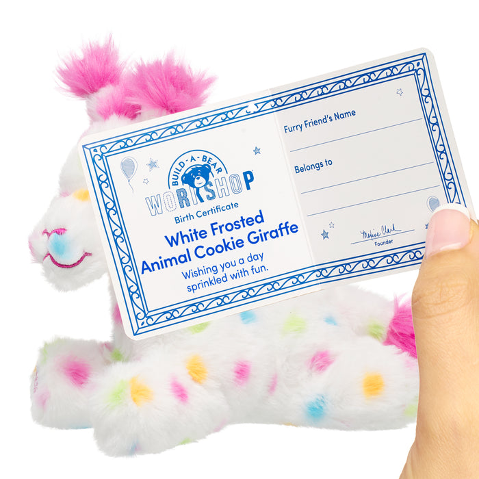 Build-A-Bear Mini Beans® White Frosted Animal Cookie Giraffe Stuffed Animal