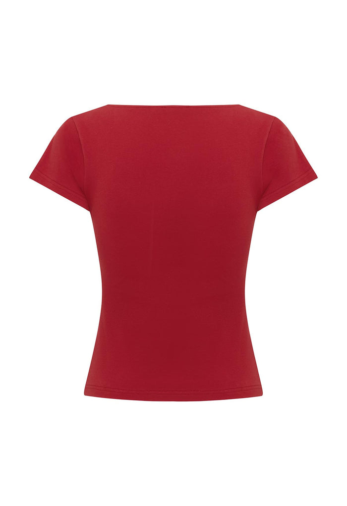 Button-Through Tee Rossa