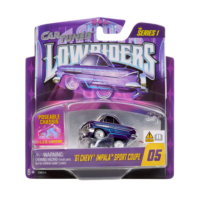 Toy car packaging for a '61 Chevy Impala Sport Coupe from CarTuned Lowriders series 1.