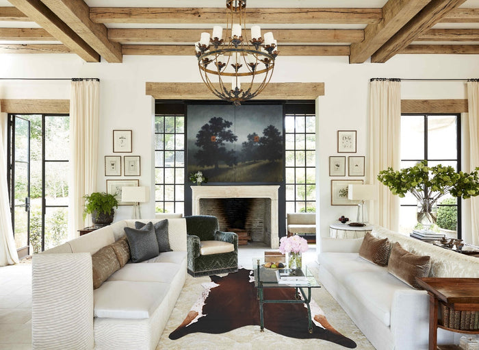 Chocolate and White Cowhide Rug #B10579