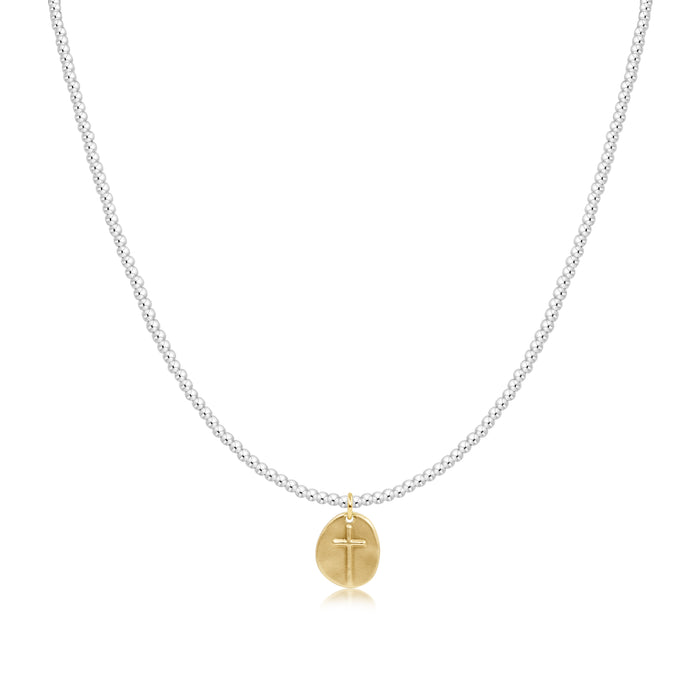 Enewton - 15in Choker Classic Sterling Mixed Metal 2mm Bead - Inspire Small Gold Charm - Findlay Rowe Designs