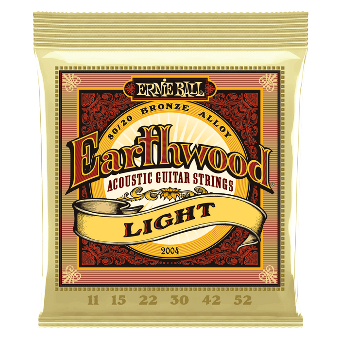 Ernie Ball 2004 Earthwood Acoustic Guitar Strings Light Bronze 11-52