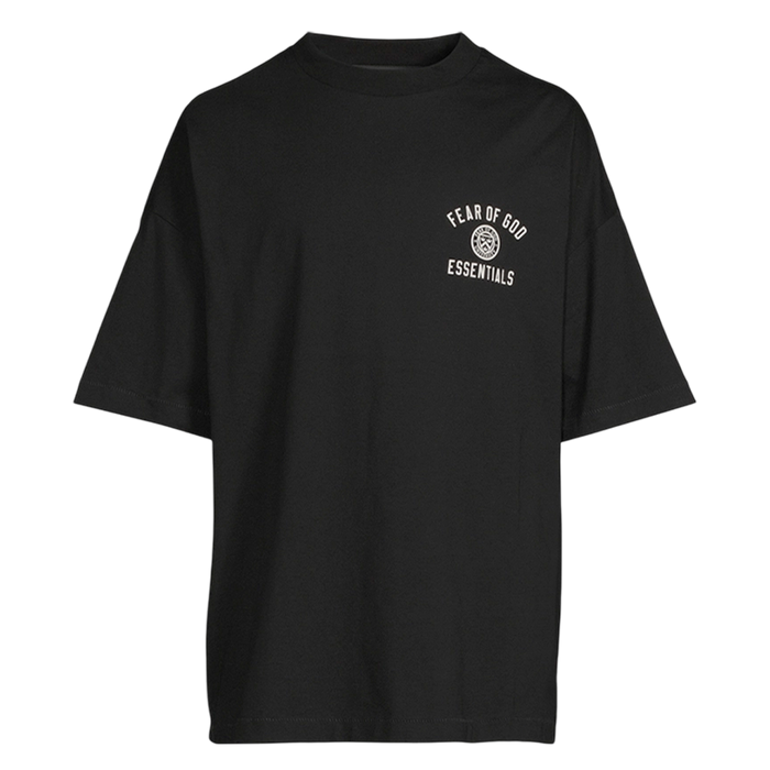 ESSENTIALS Black Jersey Crewneck T-shirt