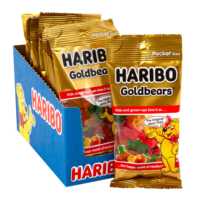 Haribo Goldbears Gummy Candy Peg Bag - 12 Count