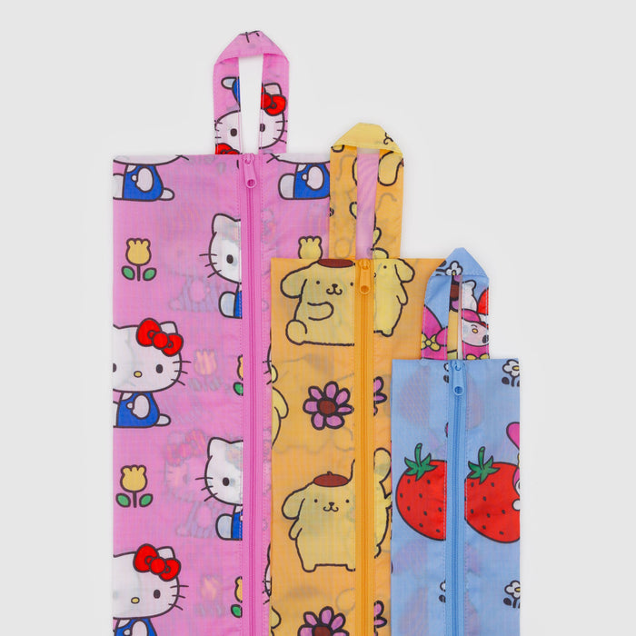Hello Kitty and Friends x Baggu 3-pc Zipper Pouch Set (Fruits + Florals) Bags Baggu Corporation