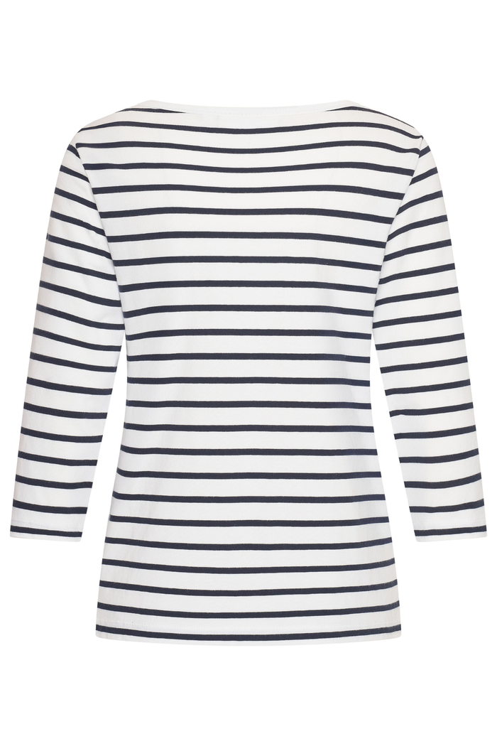 Back view of HV Society HVSCaroline Navy Top striped long sleeve by HV Society shop HV Society at Dotique
