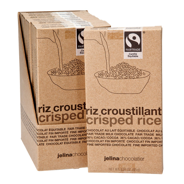 Jelina Chocolatier Crisped Rice Milk Chocolate Candy Bar - 8 Count