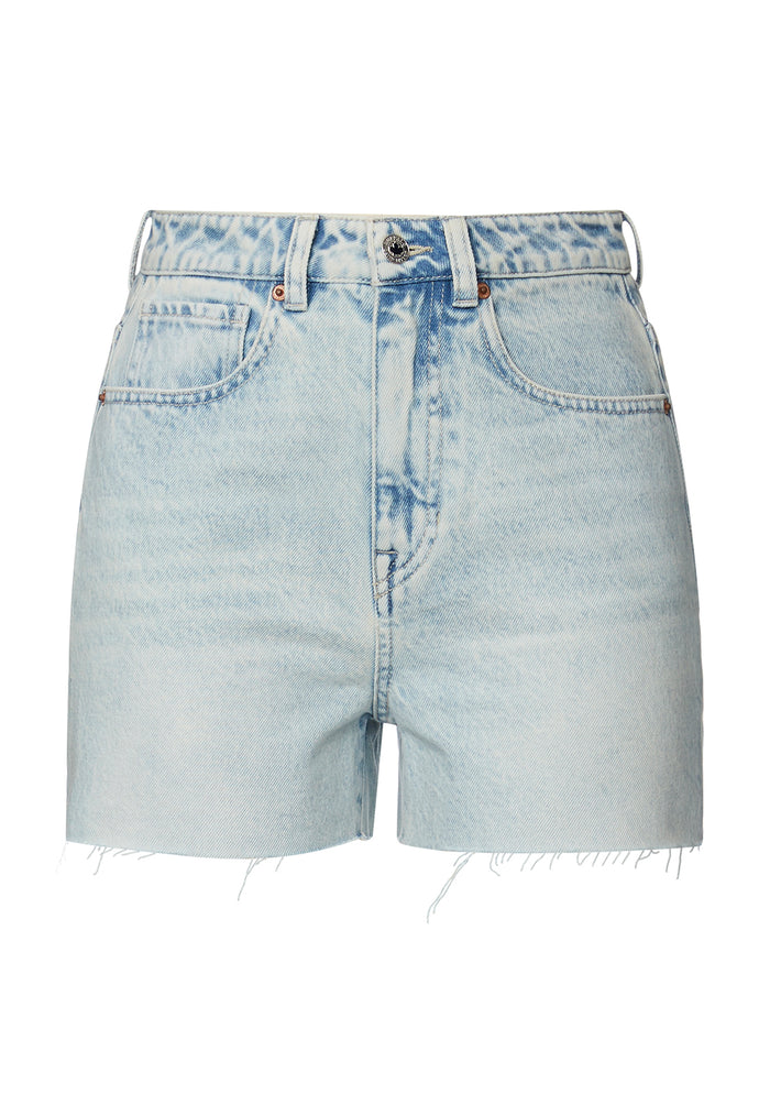 Buffalo Women Shorts Navy Denim Denim Shorts Rigid High-Rise Button Closure