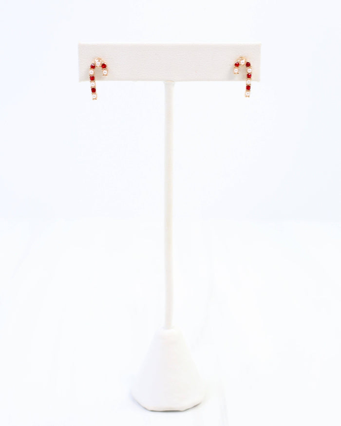 Kris Kringle Candy Cane Earring