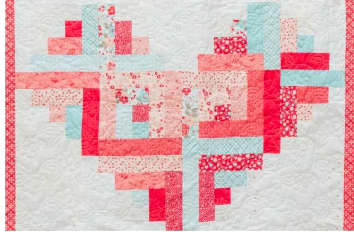 Log Cabin Heart Quilt (Downloadable Pattern)
