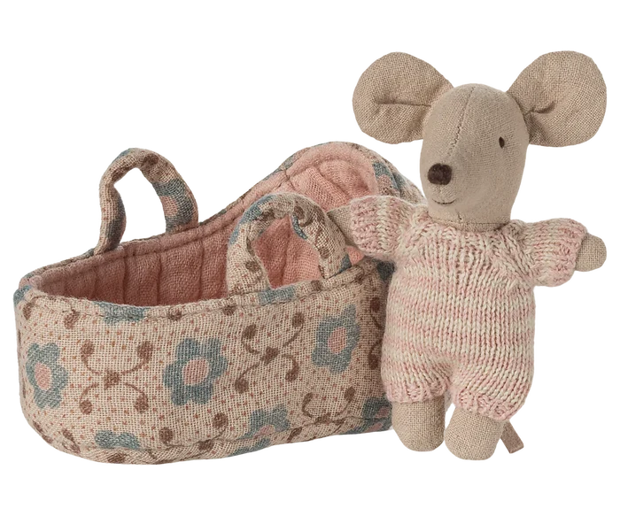 Maileg Baby Mouse in Carry Cot - Multiple Options