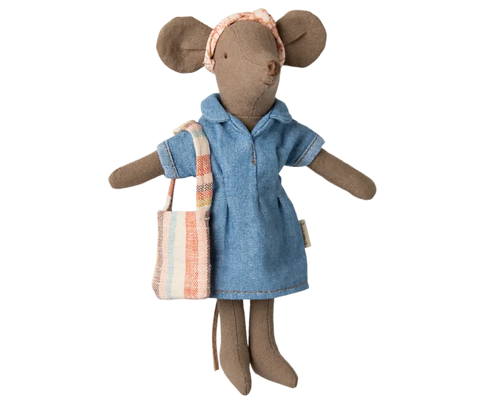 Maileg Denim Dress and Bag Outfit, Mum Mouse