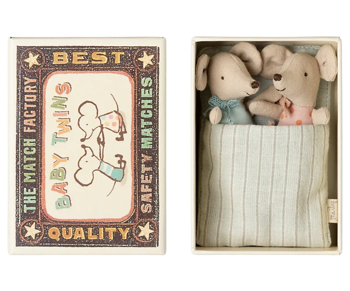 Maileg Twins, Baby Mice in Matchbox