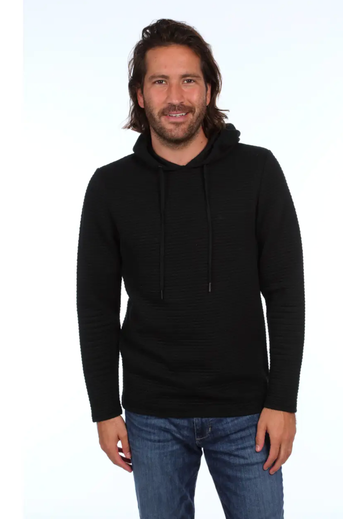 Men's Black Quilted Hoodie
