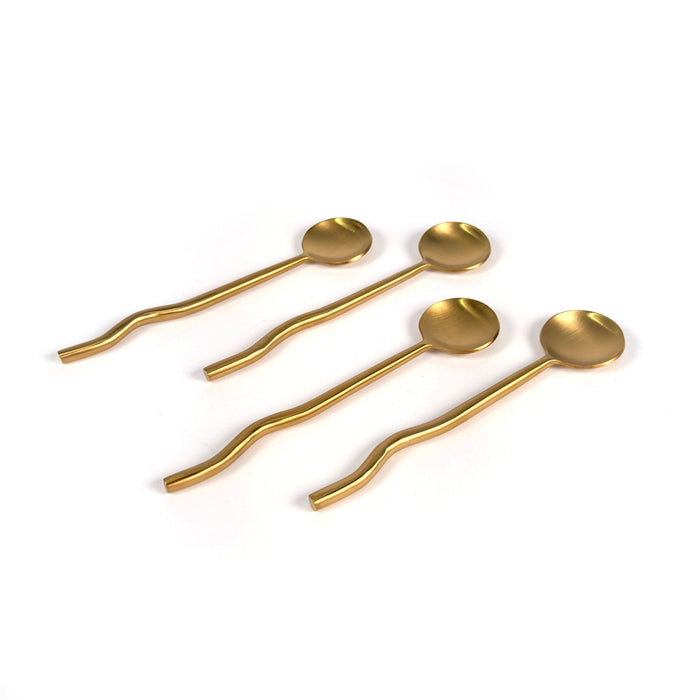 Nadia Spoon Brass (Set of 4) - detail view showing craftsmanship
