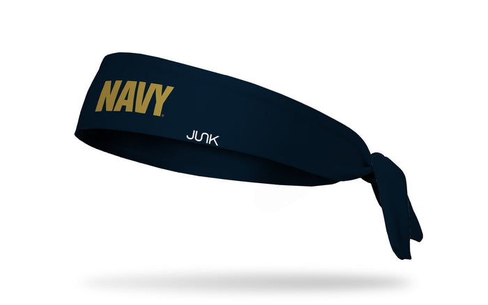 Navy: Wordmark Navy Flex Tie Headband - View 2