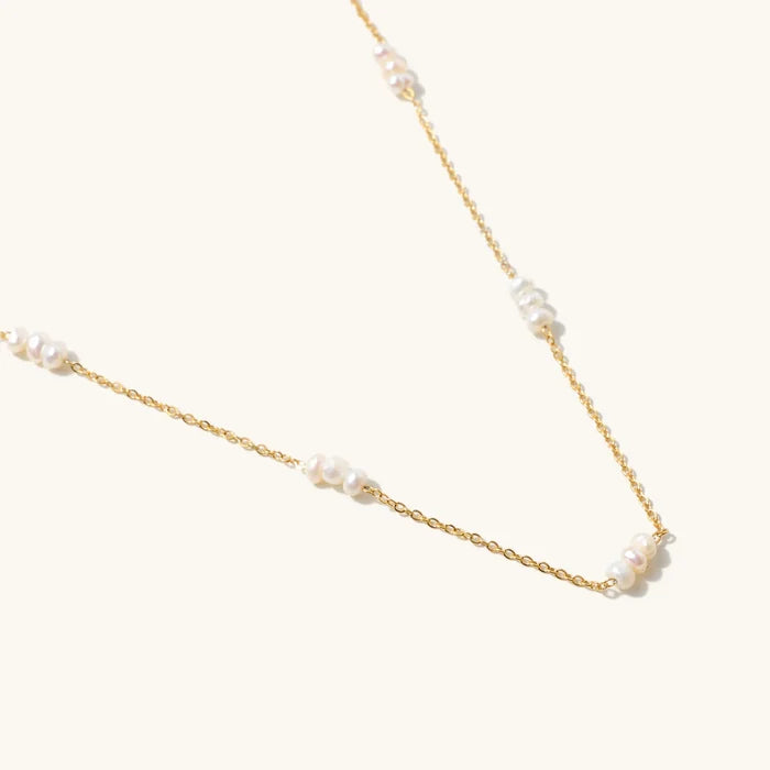Nikki Smith Designs Marina Pearl Necklace, Gold