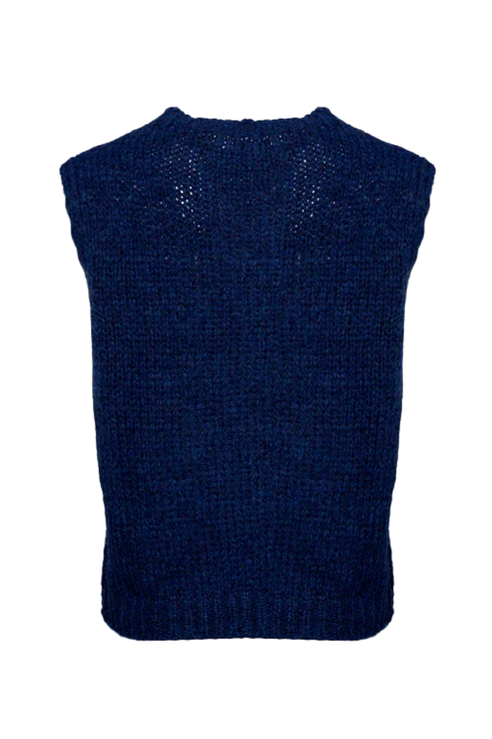 Back view of Noella 11162185 Kala Knit Vest Navy by Noella, shop the Noella collection at Dotique