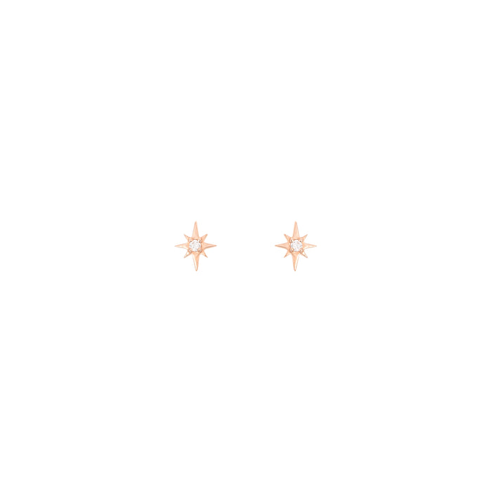 North Star stud earrings 18k Rose Gold