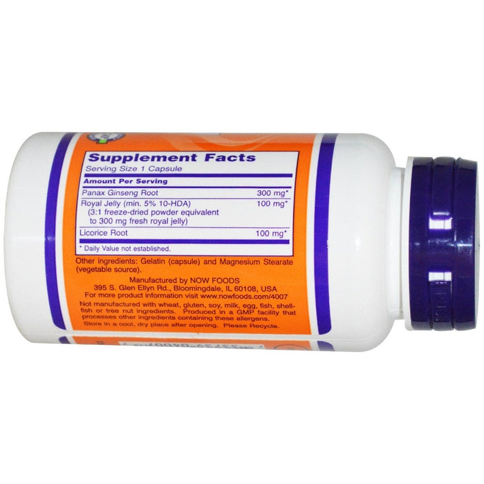 Now Foods Ginseng & Royal Jelly 90 Vcaps - 4007 - The Oasis of Health