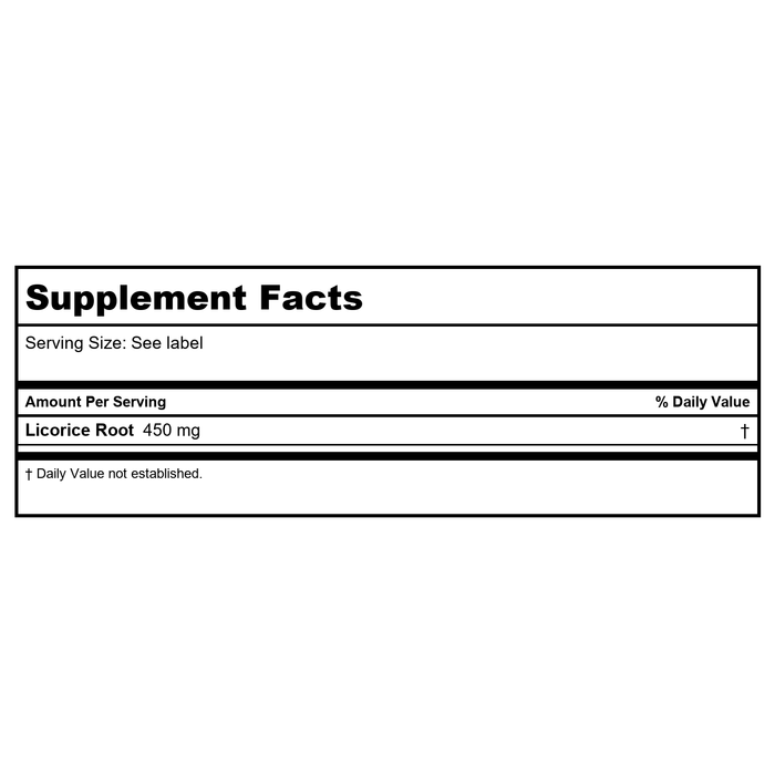 Now Foods Licorice Root 450 mg 100 Vcaps - 4718 - Supplement Facts panel
