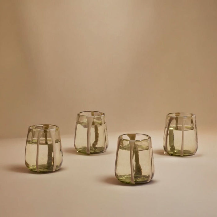 Olivia Short Green Olive Glass (Set of 4) by MESO - Cultheir