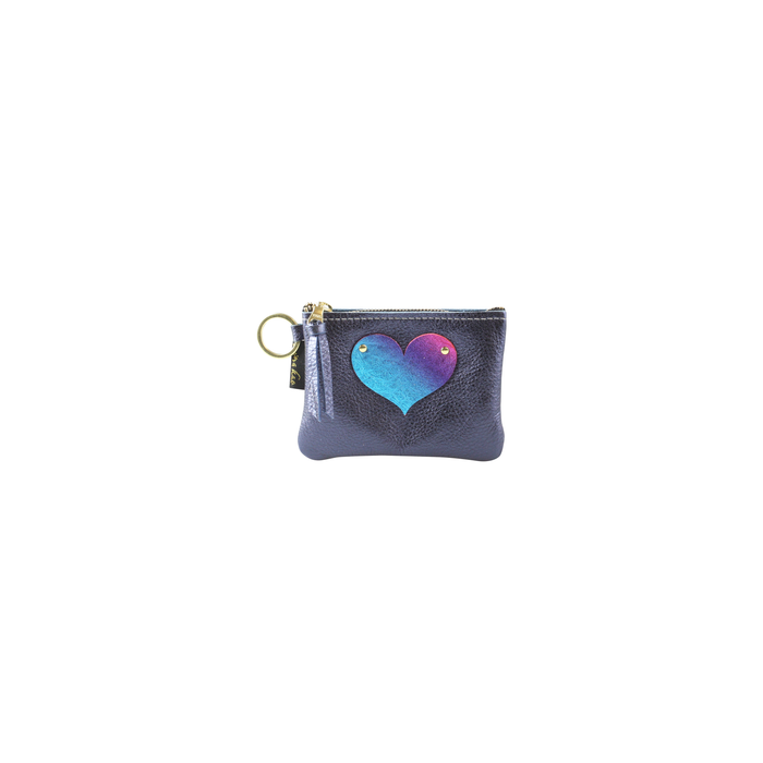 Ombré Heart Mini Soft Leather Pouch