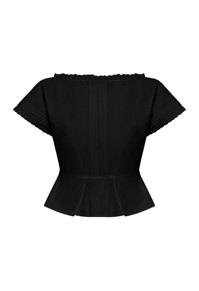 Pintuck Blouse Nera