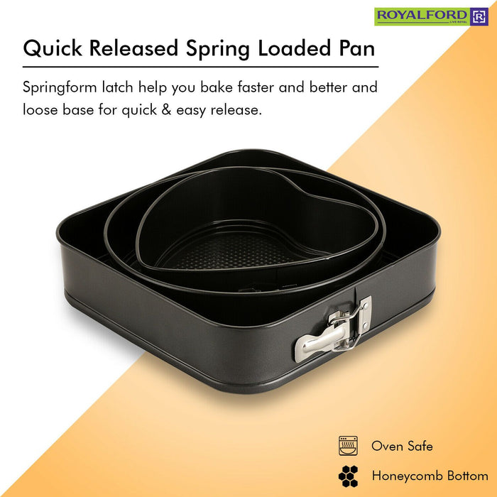 Premium Non-Stick Spring Form Cake Tins Set | Royalford Royalford