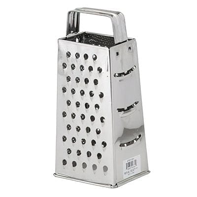 Royal Industries Box Grater, 4 inch x 3 inch Whether your kitchen staff is tossing a layer of mozzarella on top of a pizza or heaping cheddar cheese over a plate of nachos a cheese grater is a valuable instrument to have in the kitchen-ROY GR 4 Hannah's Variety Store