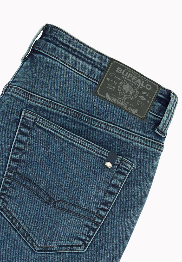 Six Men's Straight Freedom Flex Jeans, Whiskered - BM26018
