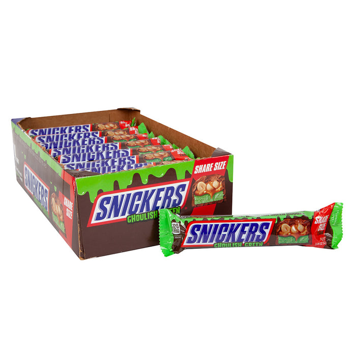 Snickers Share Size Ghoulish Green Candy Bar - 24 Count