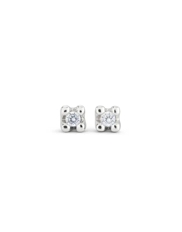Spark Stud Earrings Silver