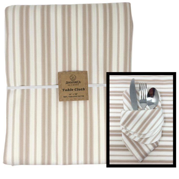 Premium Material – Woven from high-quality yarn-dyed cotton for a rich, classic look
Generously Sized – Measures 60" x 108" to fit 8' tables with room to drape
Durable & Reusable – Built to withstand everyday use, from family dinners to outdoor picnics
Plus see matching napkins