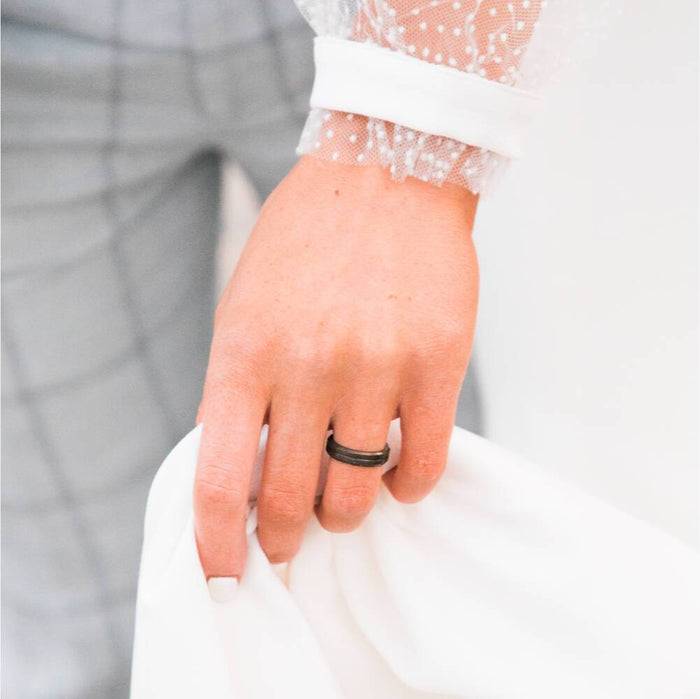 Elements Contour Thin Silicone Ring - Platinum