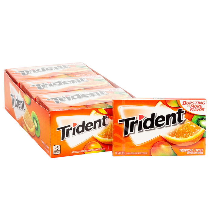 Trident Tropical Twist Gum 14 Pieces - 12 Count Packs