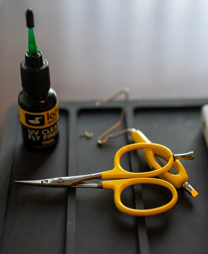 Tungsten Carbide Curved Micro Tip Scissors w/ Precision Peg