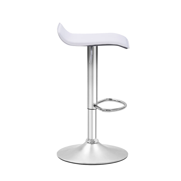 Two Craig Bar Stools Gas Lift Chrome White by Urban Style