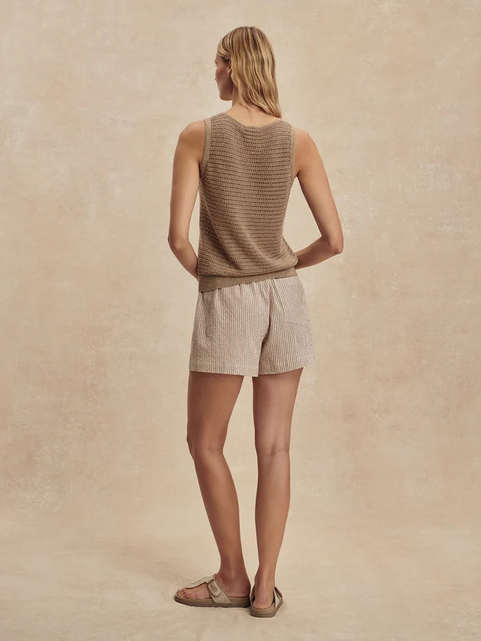Varley Darina Short 4", Birch Taupe Stripe