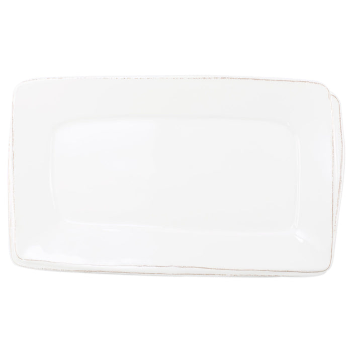 Vietri Melamine Lastra White Rectangular Platter Dinnerware Vietri