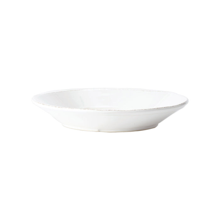 Vietri Melamine Lastra White Shallow Bowl Dinnerware Vietri